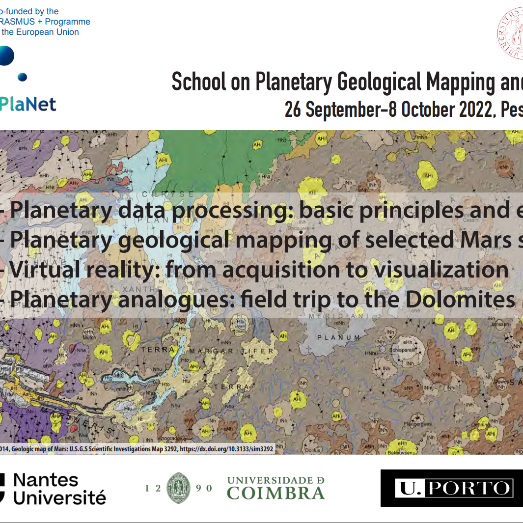 Coming soon ! School on Planetary Geological Mapping and Fields Analogs